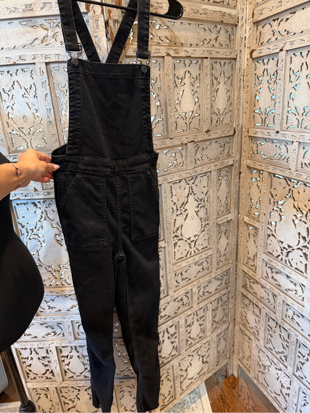 Madewell Black Denim Women's Overalls with Front Pockets